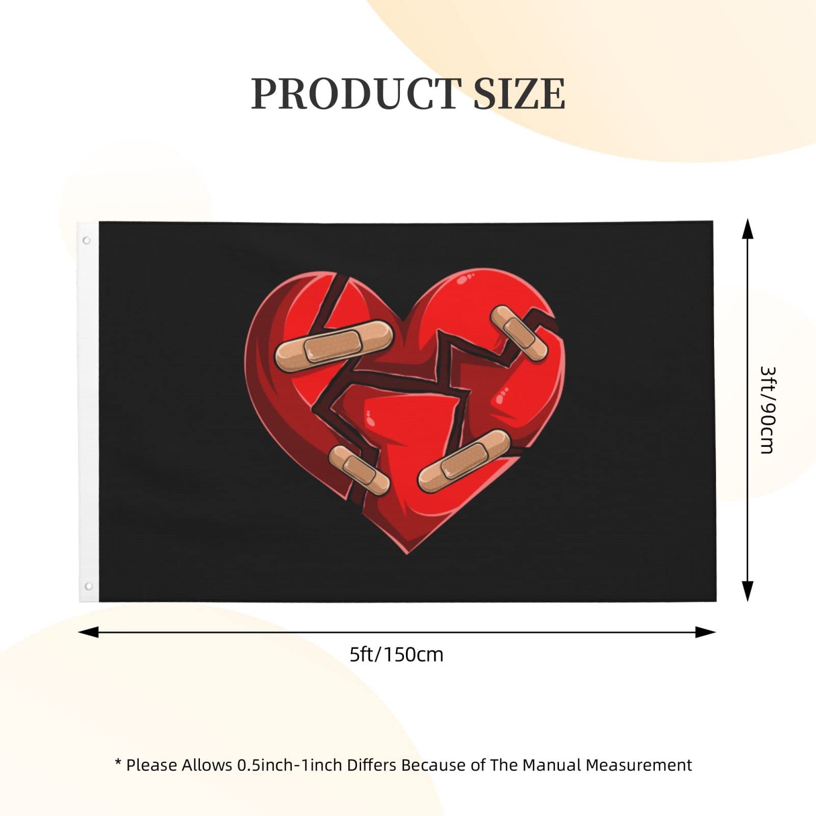 Amazon.com : Romantic Red Broken Heart Flag 3x5 Ft Double-Sided
